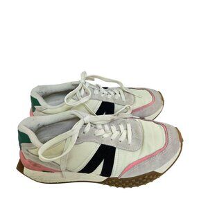 Lacoste L-Spin Deluxe Womens Sneakers Pink/Green/Black Suede TextileSize 7.5